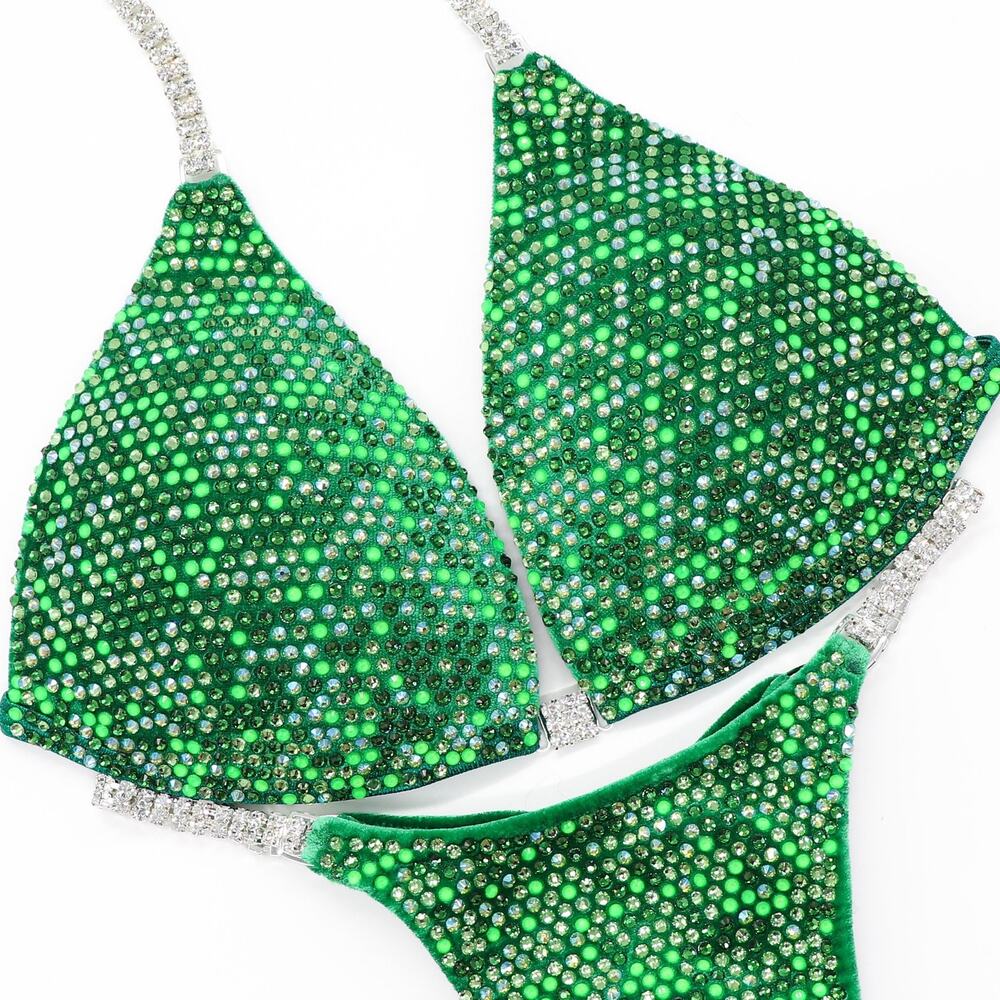 Angel Competition Bikini Neon Ivy Velvet Green. Medium Molded/Pro.